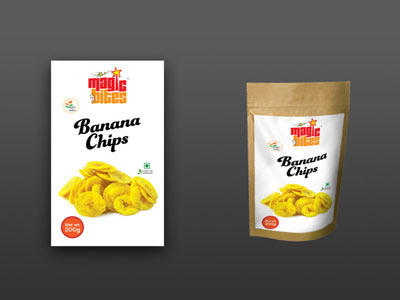 banana chips label design